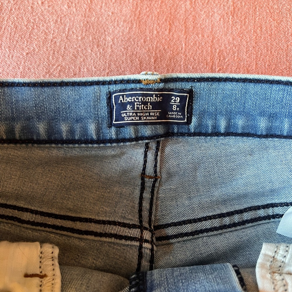 Abercrombie & Fitch ultra high rise super skinny jeans.